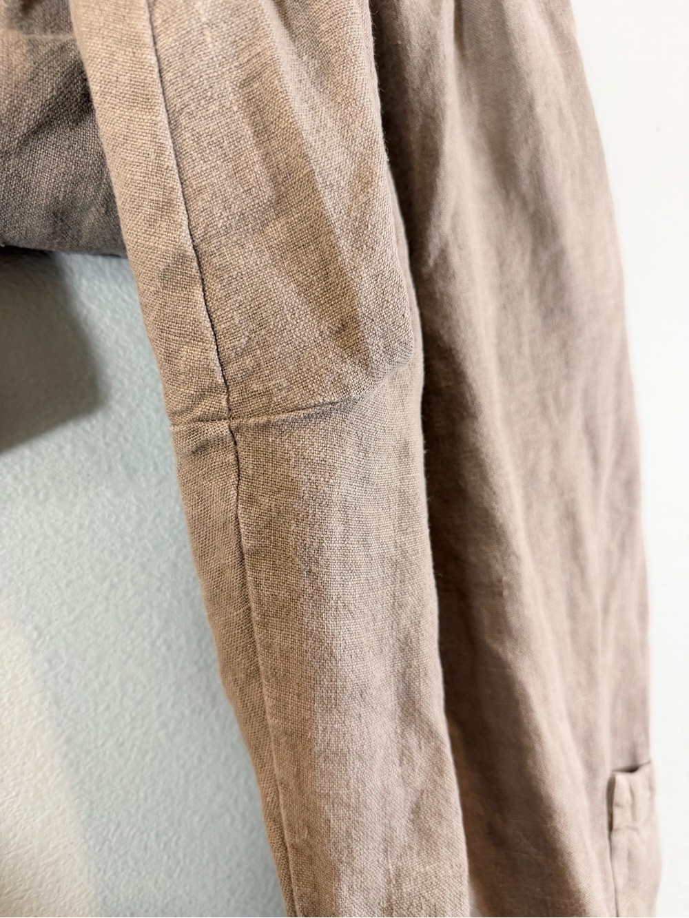 Bryn Walker Wide Leg Crop Linen Pants XS Light Taupe Brown Lagenlook Minimalist - Picture 5 of 9